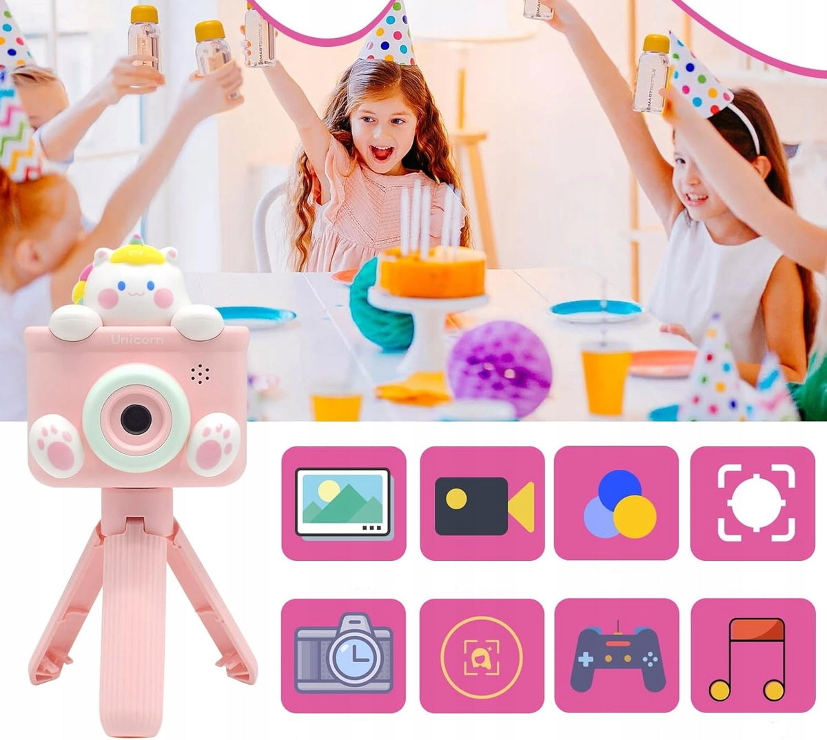 DIGITAL CAMERA FOR CHILDREN UNICORN GAME + 32GB CARD Brand Shaxxz