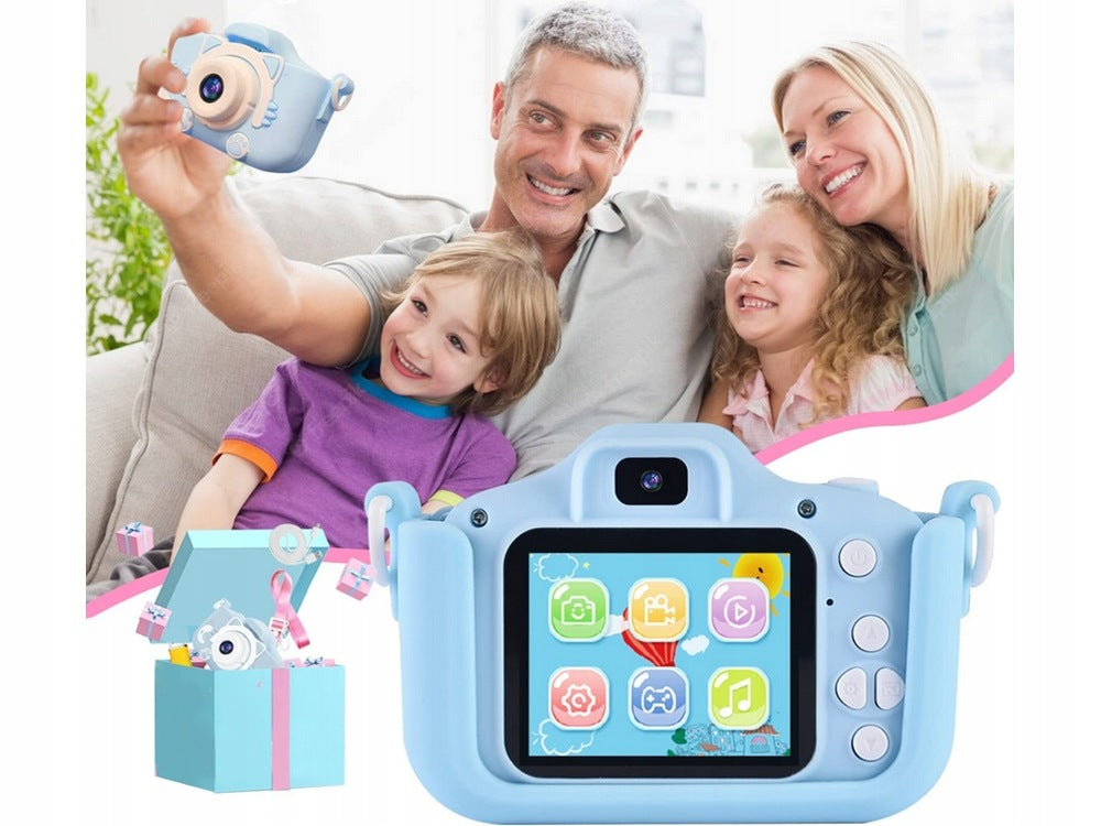DIGITAL CAMERA FOR CHILDREN WITH GAMES CAMERA GAMES UNICORN COVER BLUE Packaging status original