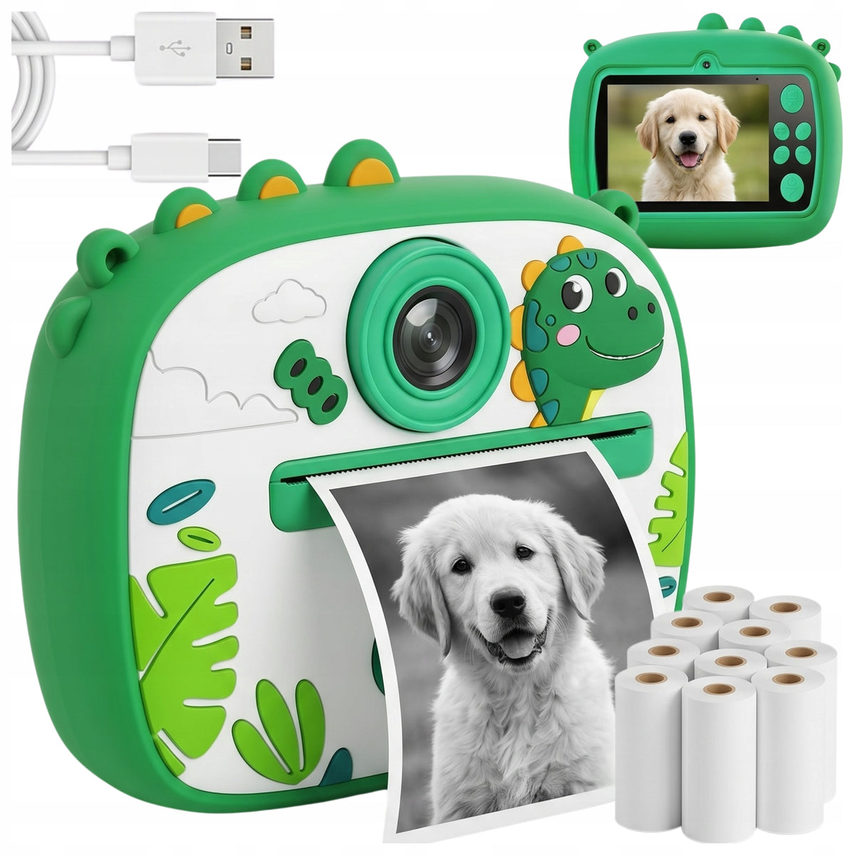 DIGITAL CAMERA FOR CHILDREN WITH PRINTER INSTANT MUSIC GAMES + 12 ROLLS
