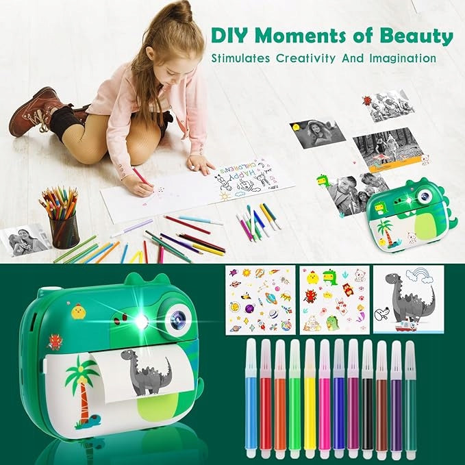 DIGITAL CAMERA WITH 1080P PRINTER 7 ROLLS PRINTABLE PAPER Manufacturer code W ZESTAWIE KARTA PAMIĘCI 32GB