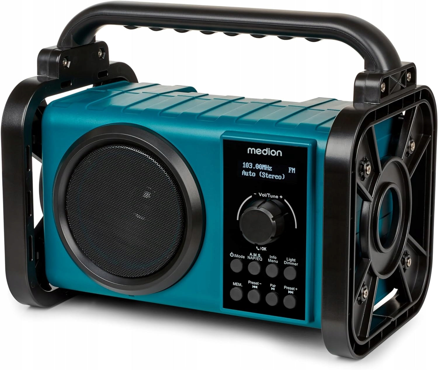 DIGITAL CONSTRUCTION RADIO SPLASHPROOF DAB+ FM BLUETOOTH IP44 LED LAMP Manufacturer code Medion