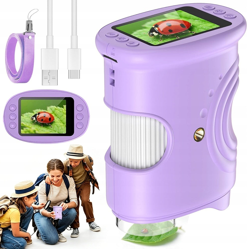 DIGITAL OPTICAL MICROSCOPE FOR KIDS APPROXIMATION x1000 HD 8LED GIFT