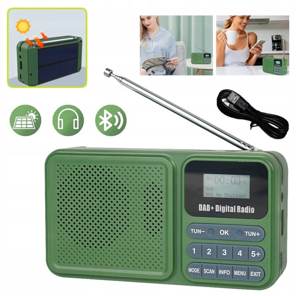 DIGITAL RADIO DAB DAB+FM PORTABLE BLUETOOTH SOLAR MP3 USB TYPE C