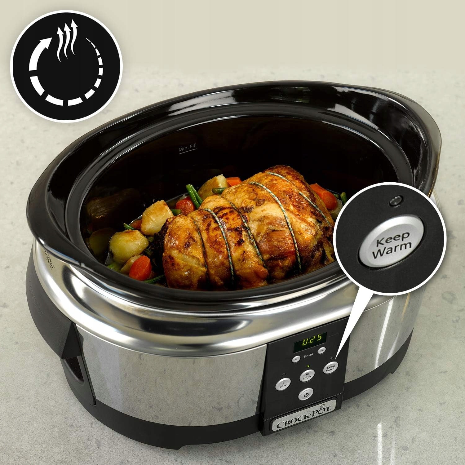 DIGITAL SLOW COOKER 5,7 L STONEWARE POT HEATING FUNCTION TIMER EAN (GTIN) 5903387684038