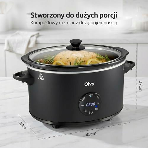 DIGITAL SLOW COOKER 6L FOR FAMILY TIMER 24H DEFROSTING COOKING FOR HOME Dominant color clear