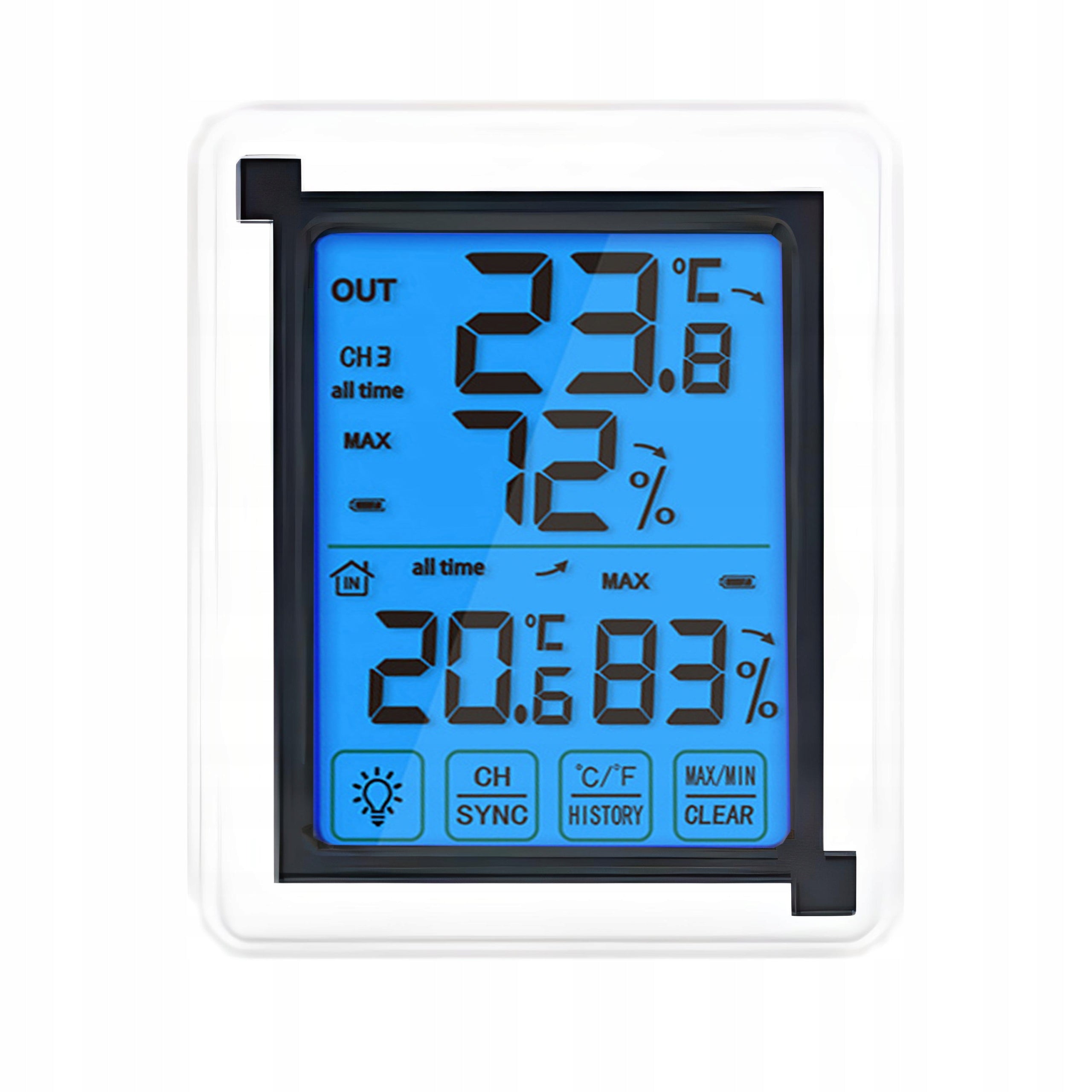 DIGITAL THERMOMETER WIRELESS TOUCH WEATHER STATION HYGROMETER + SENSOR Manufacturer code R-E252