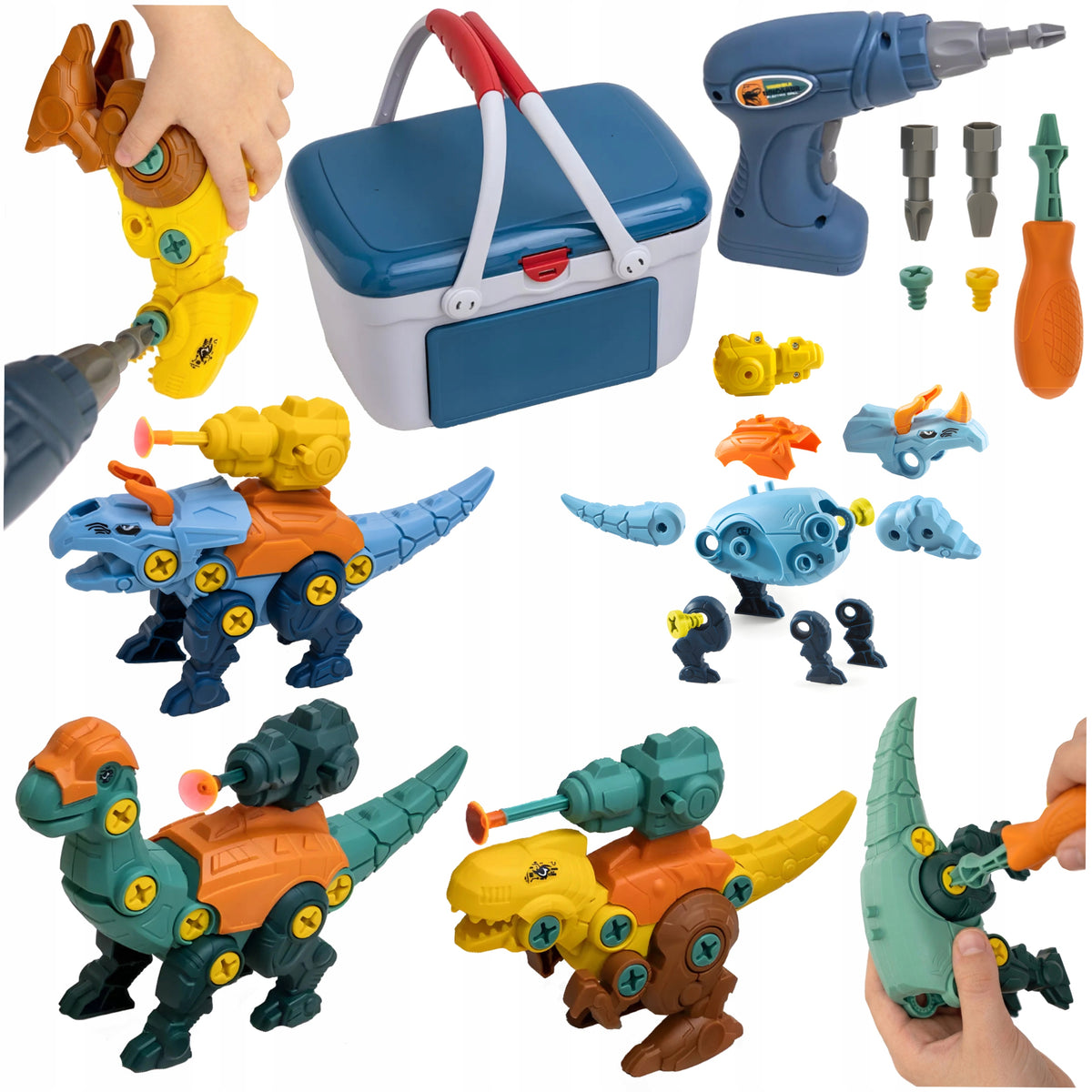 DINOSAUR Construction Blocks For Twisting and Unscrewing Screwdriver Arrows