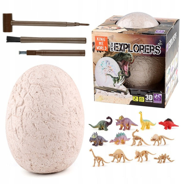DINOSAUR EGG JUMBO FOSSIL + 12 DINOSAUR FIGURES IN EGG SET XXL Manufacturer code 5906196005179