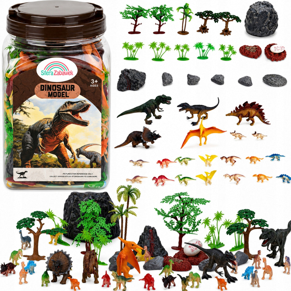 DINOSAUR LARGE FIGURINE SET IN BOX DINOSAUR SET IN EGG CASE