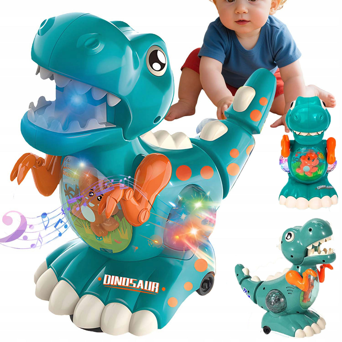 DINOSAUR TOY WITH LIGHT AND SOUND EFFECTS TO PLAY AT HOME