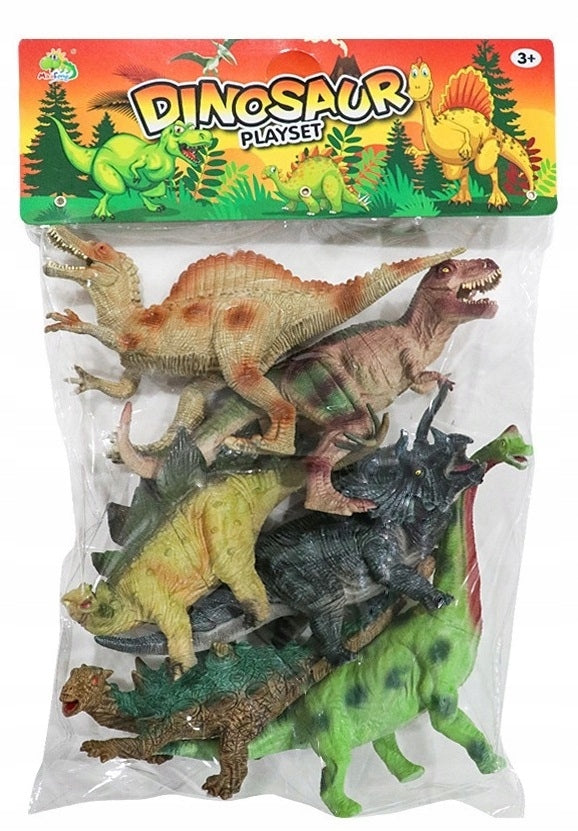 DINOSAURS LARGE DINOSAUR figurines set of 6 rubber figurines t-rex Tyrannosaurus Manufacturer code DINOZAURY_KL8-006