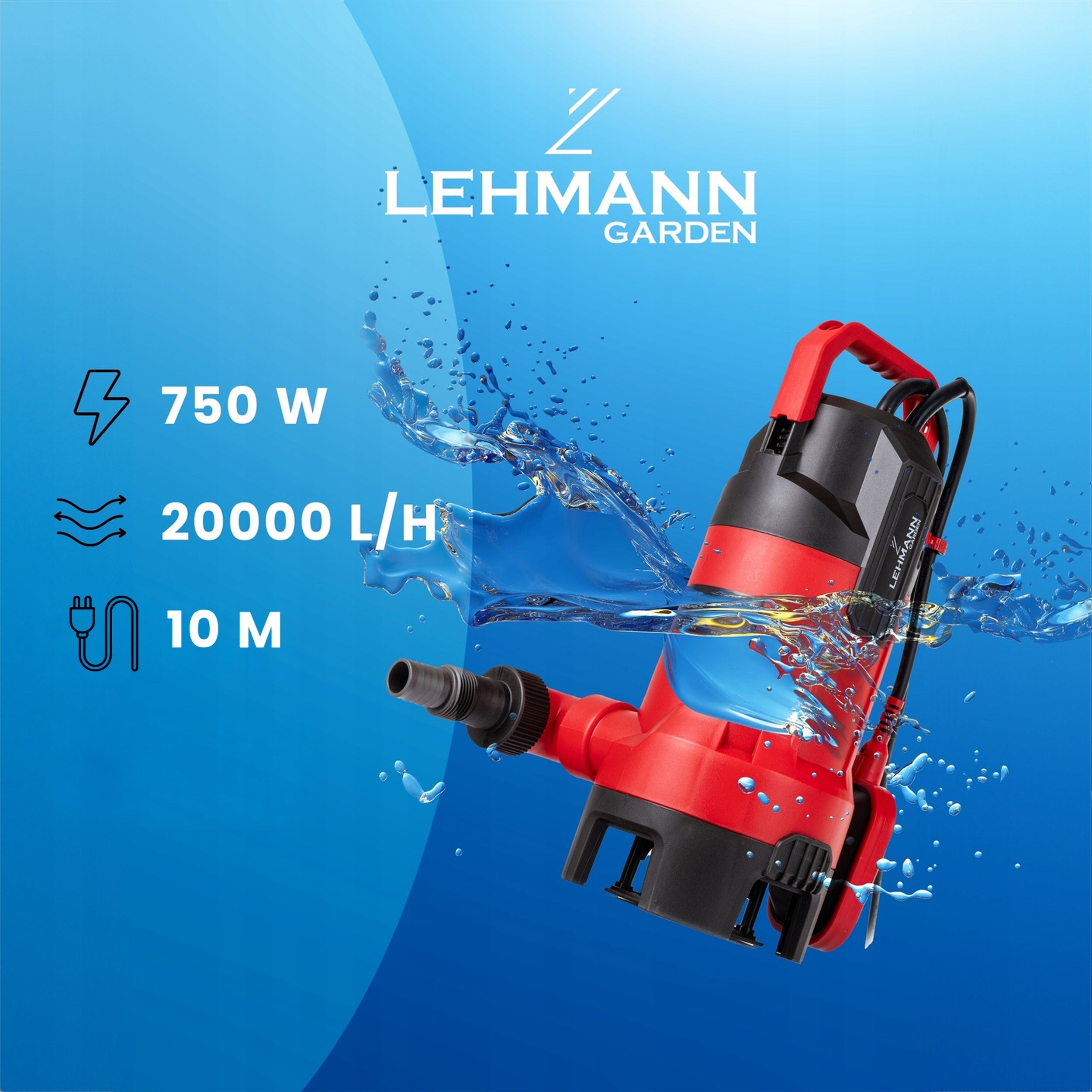 DIRTY CLEAN WATER PUMP SEPTIC TANK SEWAGE PETA 20000l/h 750W EFFICIENT ECO Engine power 750 W