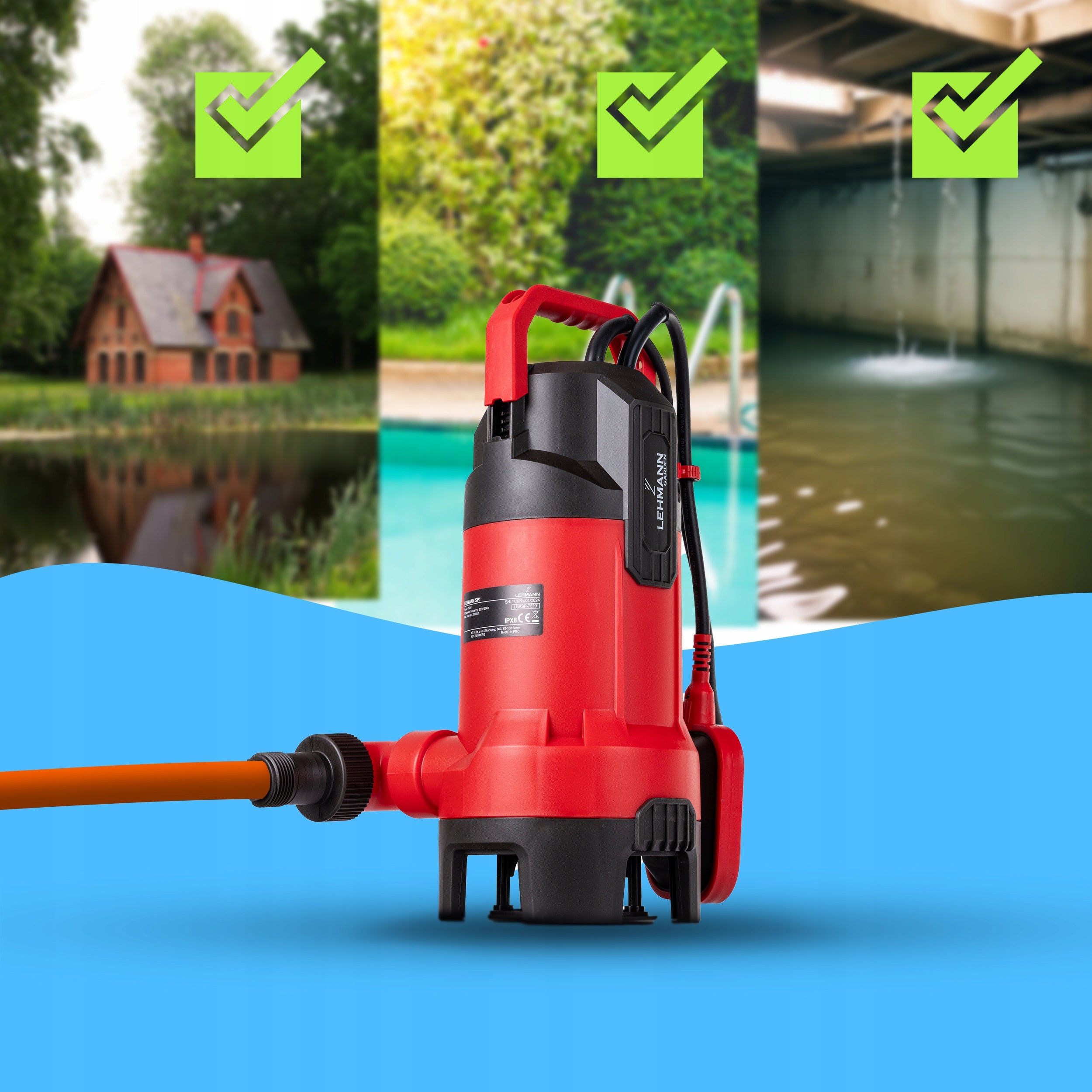 DIRTY CLEAN WATER PUMP SEPTIC TANK SEWAGE PETA 20000l/h 750W EFFICIENT ECO Manufacturer Lehmann