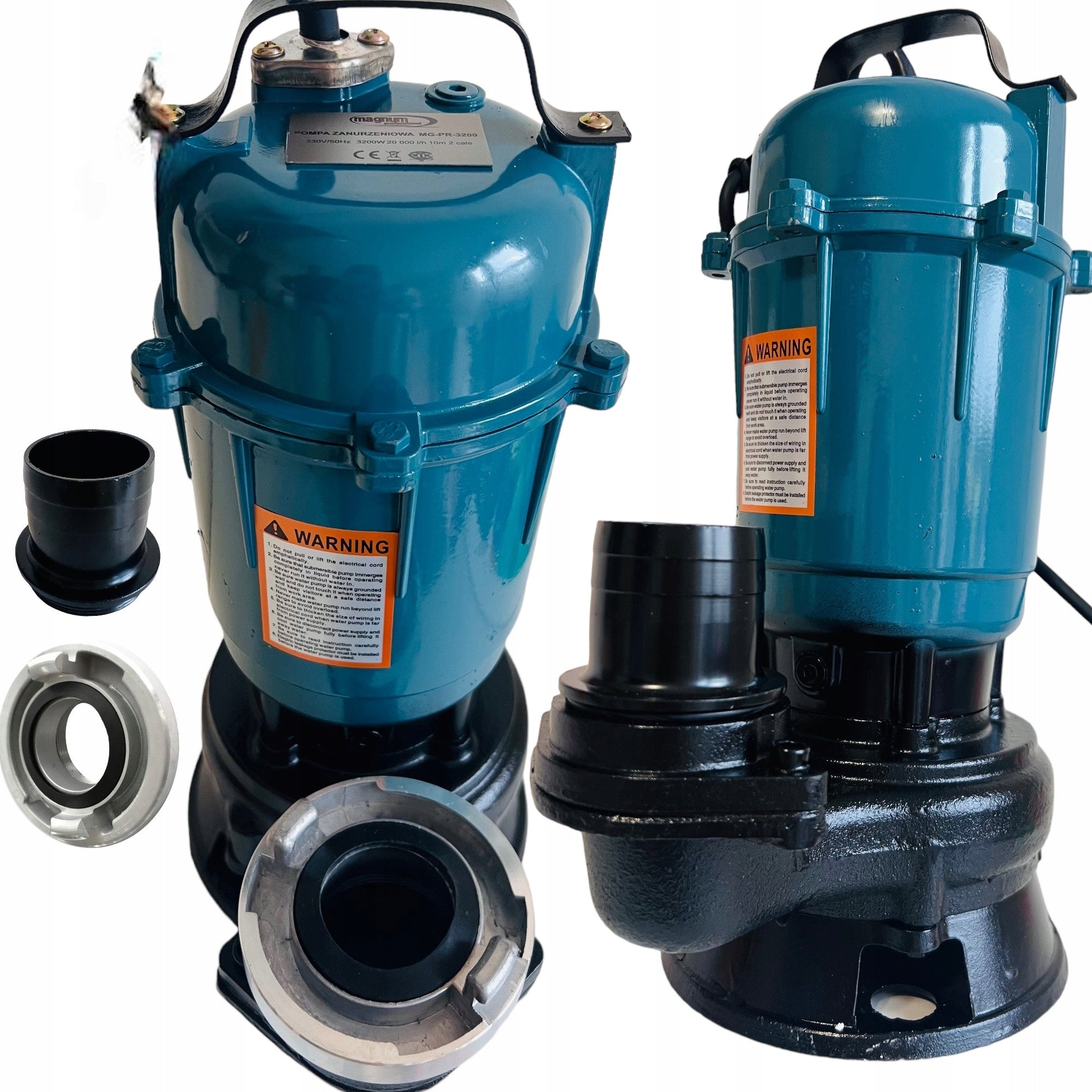 DIRTY WATER PUMP CLEAN SEPTIC TANK WITH SHREDDER 3200 STRONG + 3 NOZZLES Manufacturer code MGPRGB3200