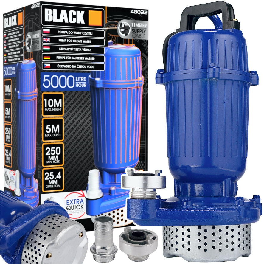 DIRTY WATER PUMP CLEAN STRAINER 2000W BLACK FAST FIX FITTINGS