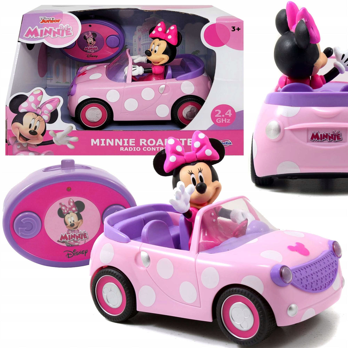 DISNEY MOUSE MINNIE REMOTE CONTROLLED PINK CONVERTIBLE RC AUTO VEHICLE