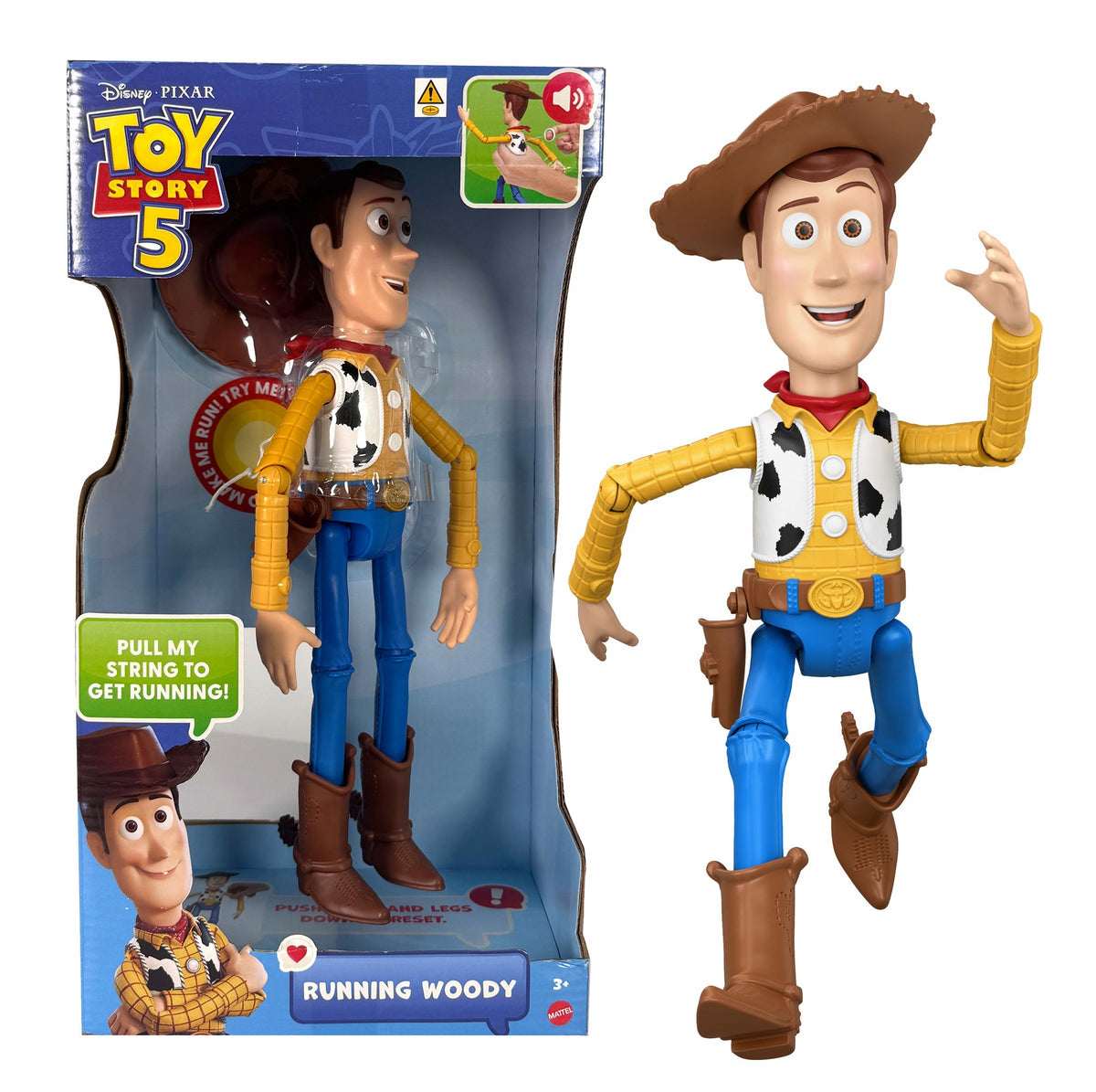 DISNEY PIXAR TOY STORY Interactive Figurine 30cm Running Skinny Woody