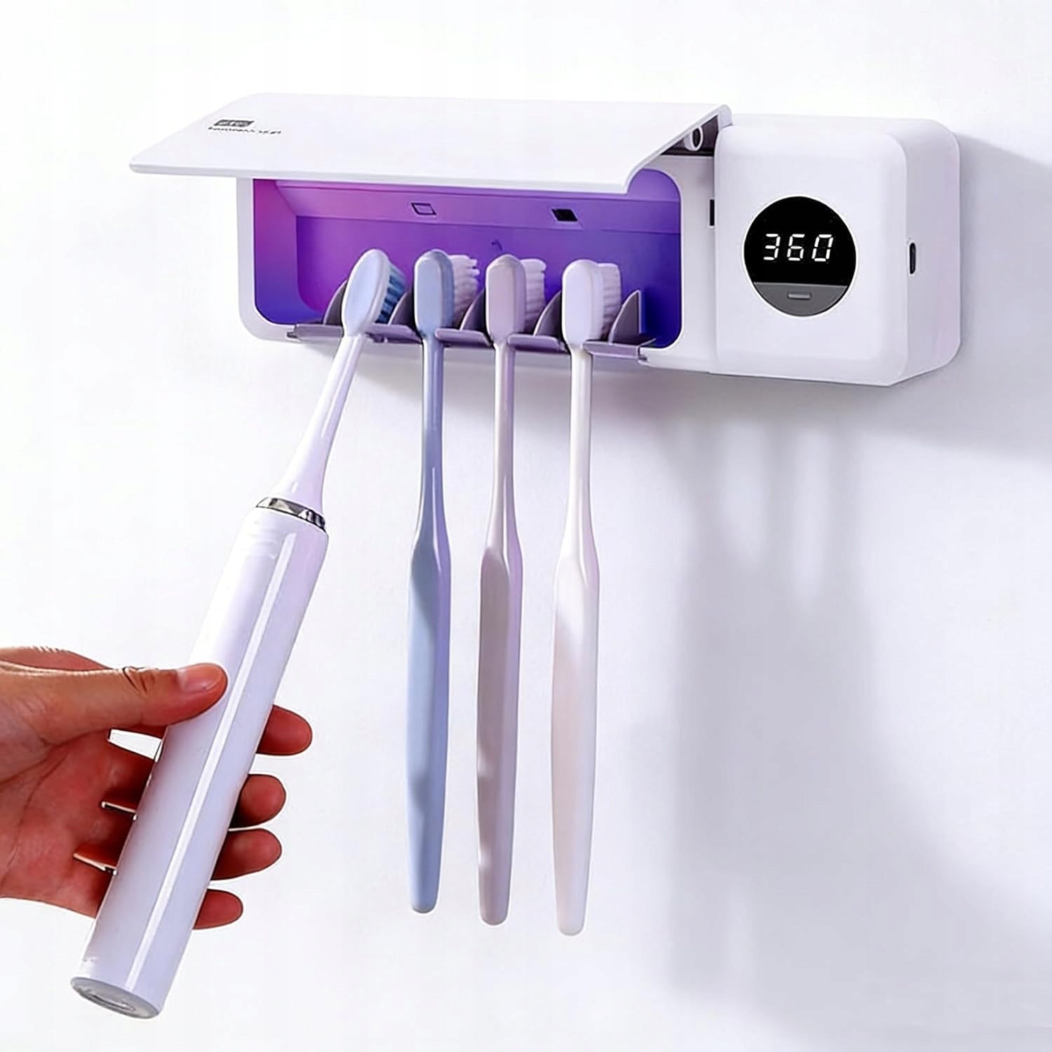 DISPENSER AND TOOTHBRUSH HANGER UV TOOTHBRUSH STERILIZER