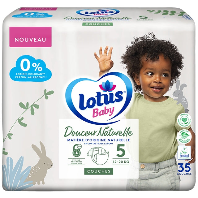 DISPOSABLE DIAPERS LOTUS BABY SOFT SIZE 5 (12-20KG) 35PCS
