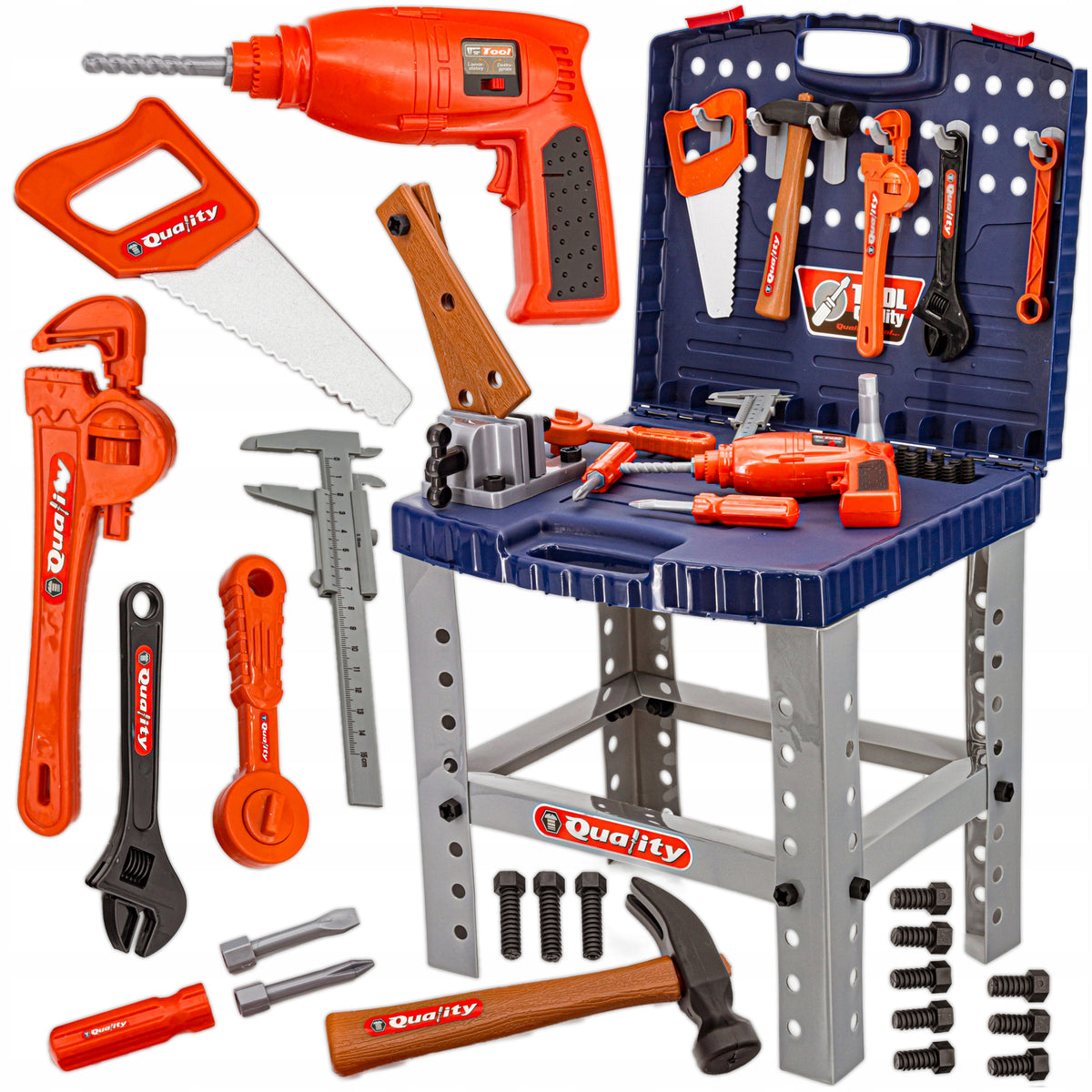 DIY KIT Children's workshop Suitcase with tools Table saw
