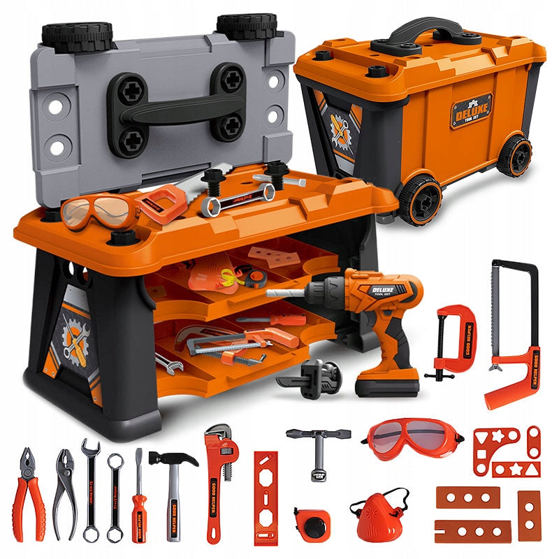 DIY KIT FOR CHILDREN TOOLS BOX 2IN1 WORKSHOP + SCREWDRIVER