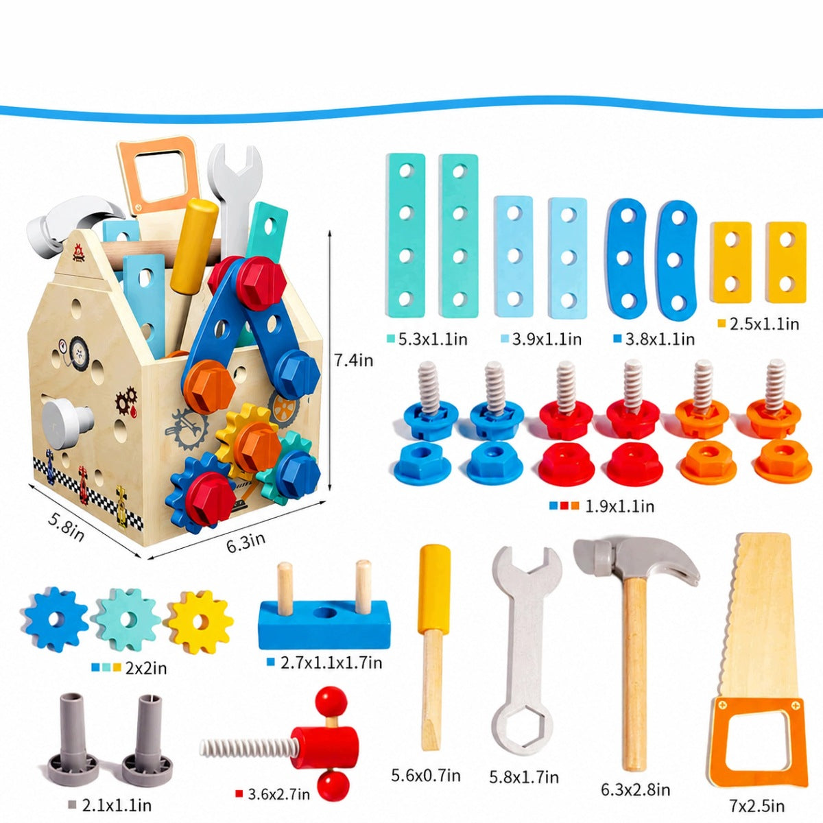 DIY KIT WORKSHOP TOOLS HOUSE FOR TWISTING MONTESSORI Kid's age 3+ years