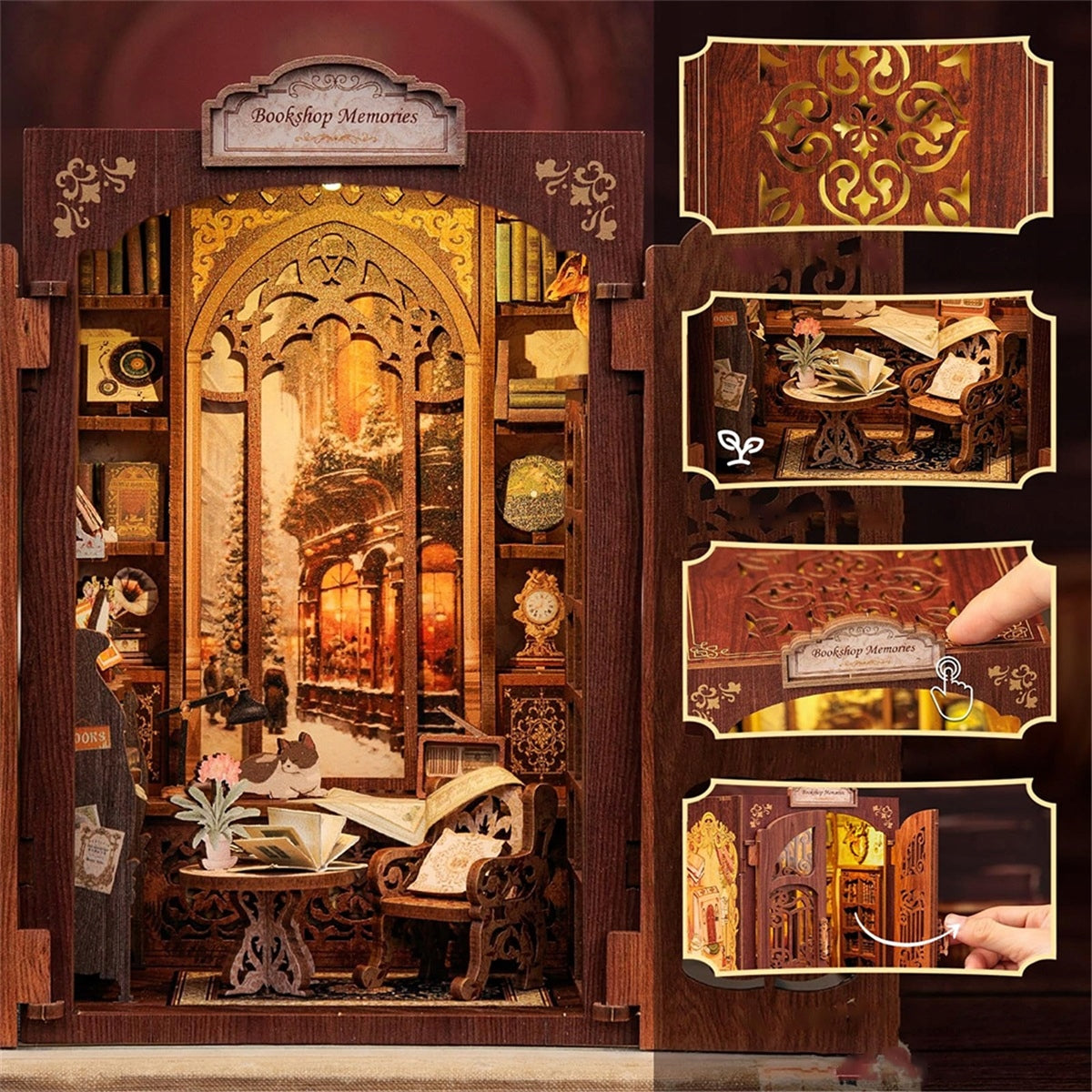 DIY Miniature 3D Brown Library Kit with Gift Accessories Product weight with unit packaging 0.71 kg