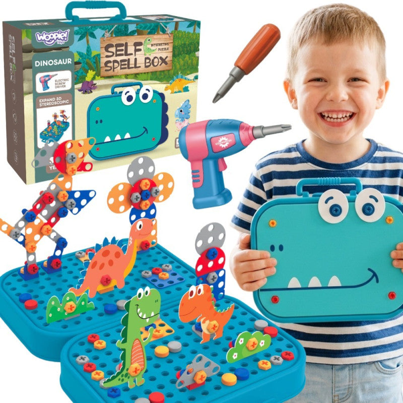 DIY Set Dinosaur Blocks Screws WOOPIE