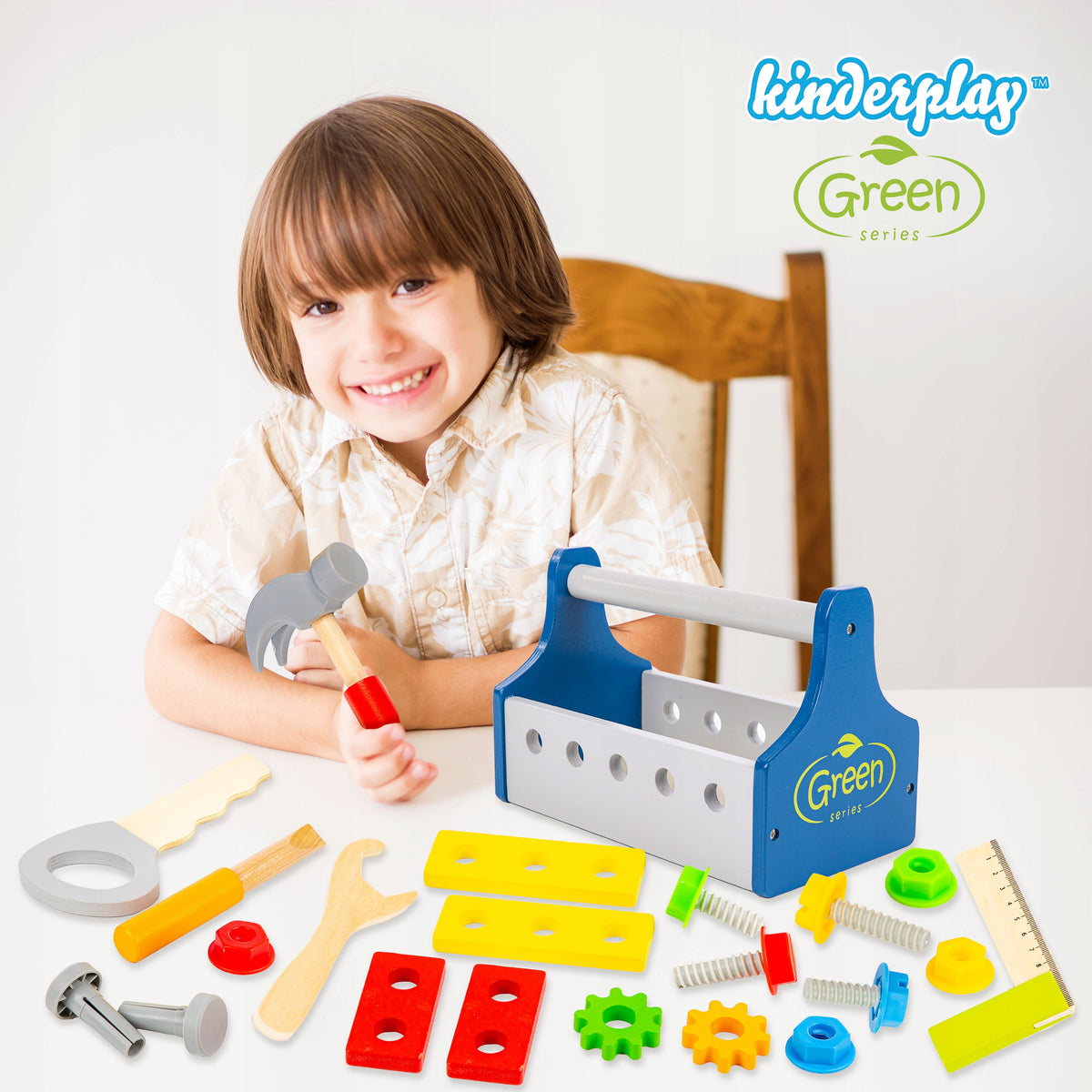 DIY TOOL KIT WOODEN BOX WITH SCREW TOOLS EAN (GTIN) 5907747602731