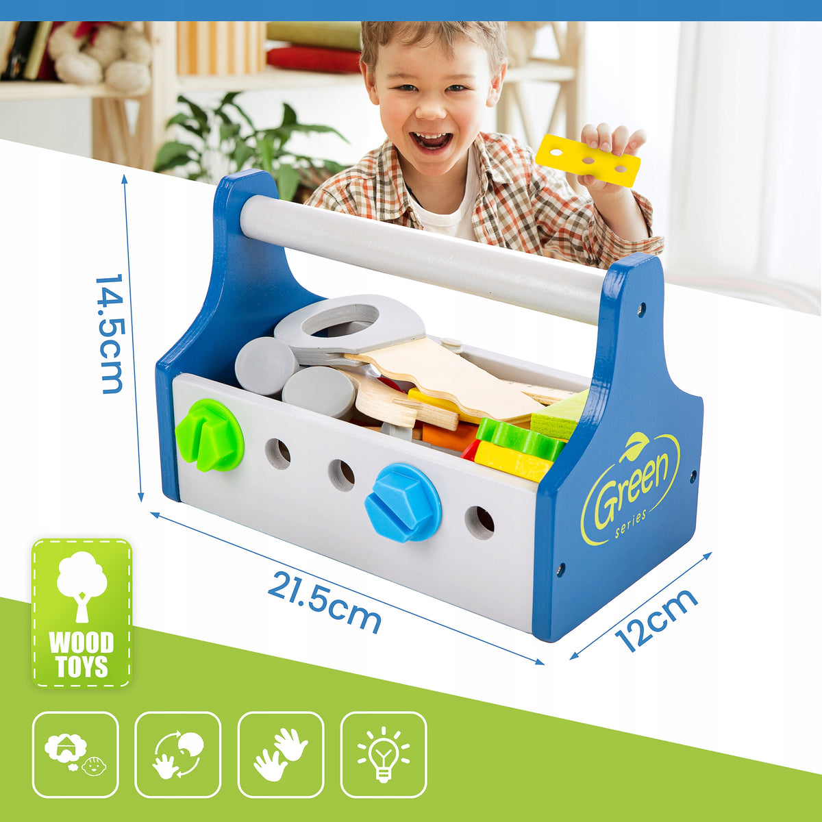 DIY TOOL KIT WOODEN BOX WITH SCREW TOOLS Manufacturer code GS4697