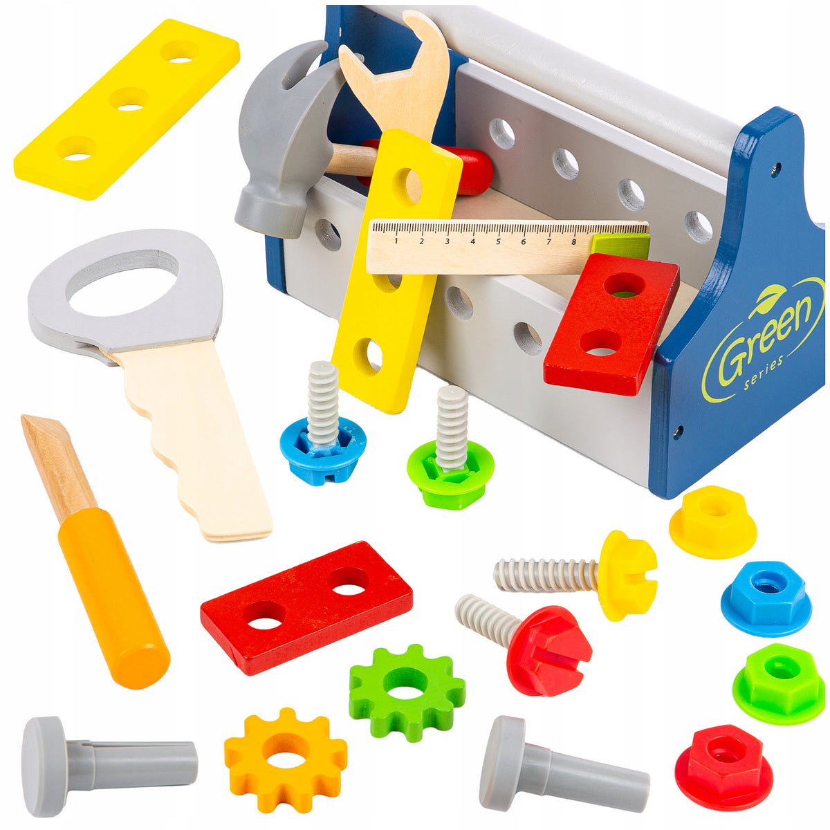 DIY TOOL KIT WOODEN BOX WITH SCREW TOOLS
