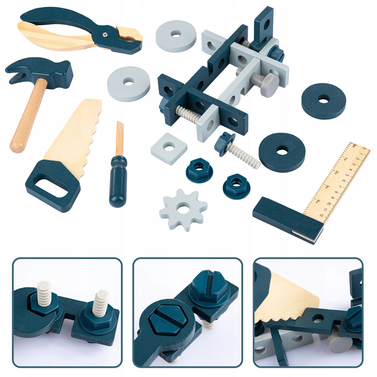 DIY TOOL KIT WOODEN TOOLS HAMMER WORKSHOP SAW EAN (GTIN) 5907747602366