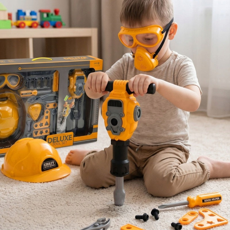 DIY Tool Set Goggles Helmet Pneumatic Hammer 21el WOOPIE Packaging status original