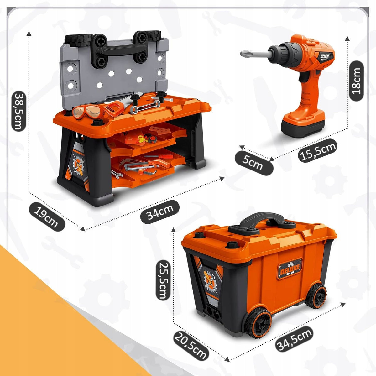 DIY Workshop Play Tool Set for Baby 65 el. NS Brand Funfit Kids