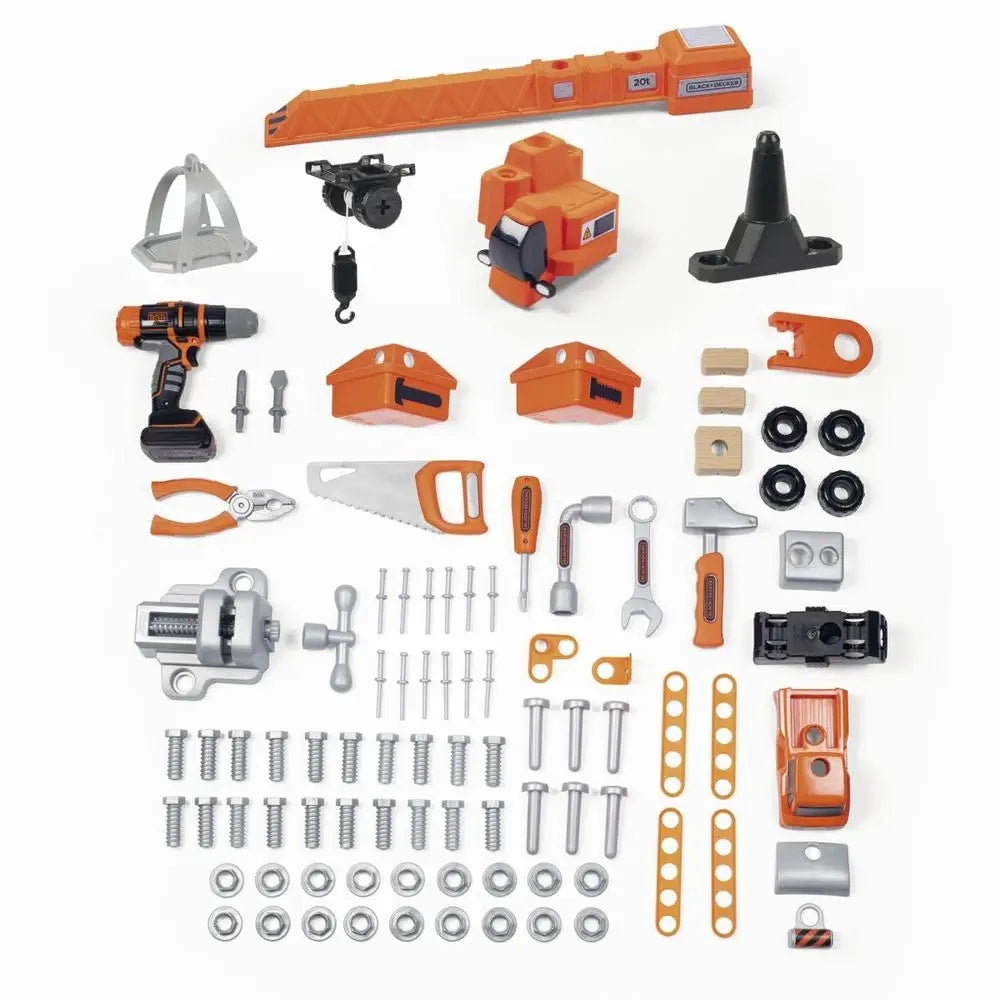 DIY workshop Smoby with crane and tools 94 elements Brand Smoby