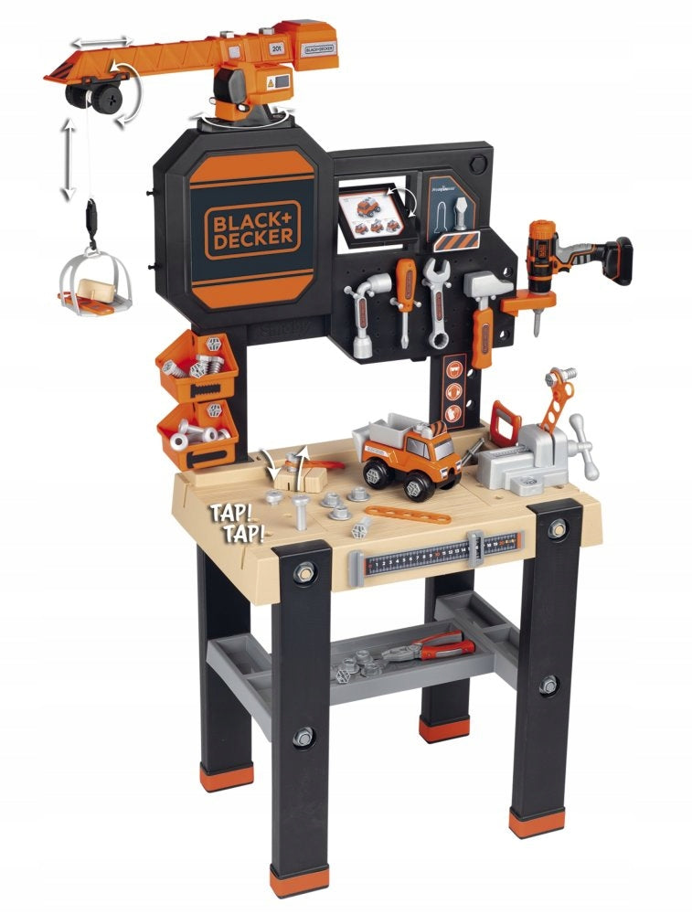 DIY workshop Smoby with crane and tools 94 elements