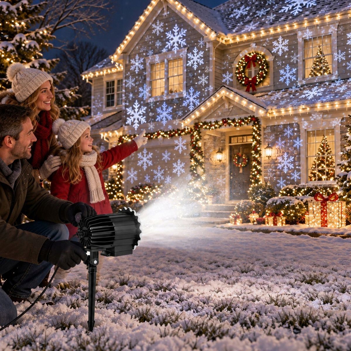 DO SDJ OUTDOOR SNOWFLAKE PROJECTOR 30-70 M² IP45 9W Packaging status original