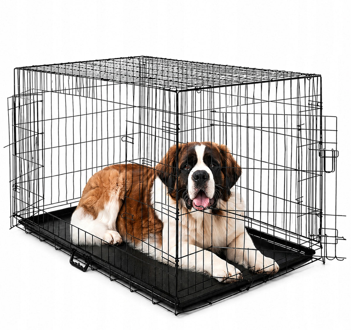 DOG AND CAT CAGE 122x74x82CM FOLDING PLAYPEN TRANSPORTER WITH 2 DOORS Manufacturer code KL48