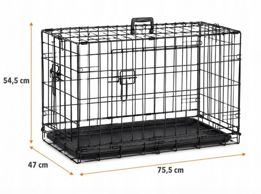 DOG AND CAT CAGE 76x45x52CM METAL FOLDING TRANSPORTER KENNEL Brand no brand