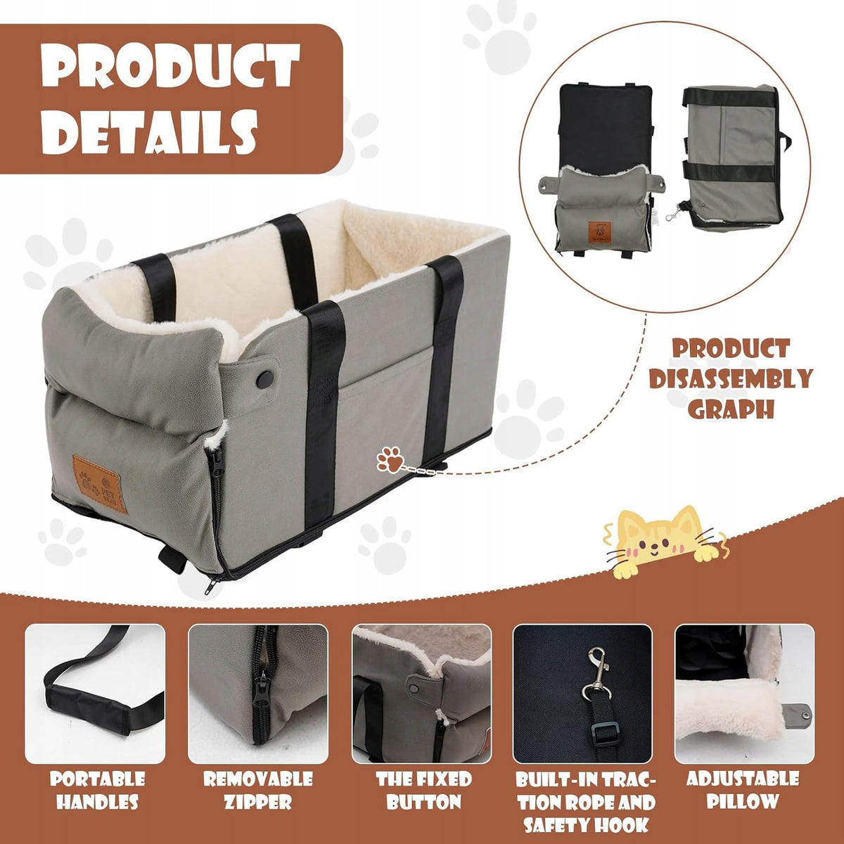 DOG AND CAT CAR SEAT FOR CENTER CONSOLE Manufacturer code Maycoly