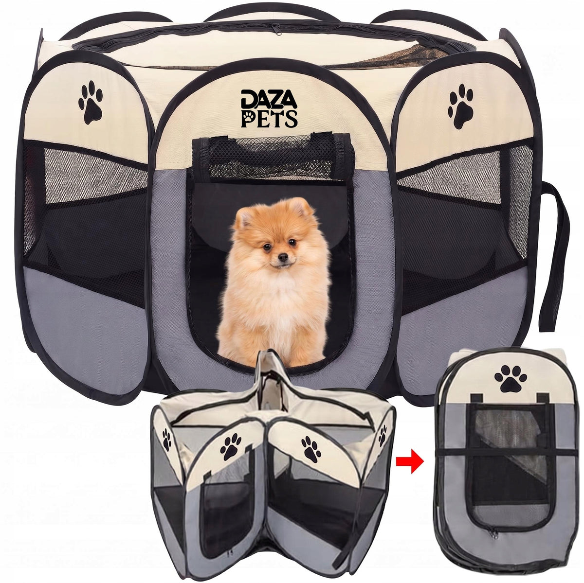 DOG AND CAT PLAYPEN FOR HOME 91x91cm FOLDING VENTILATION WATERPROOF