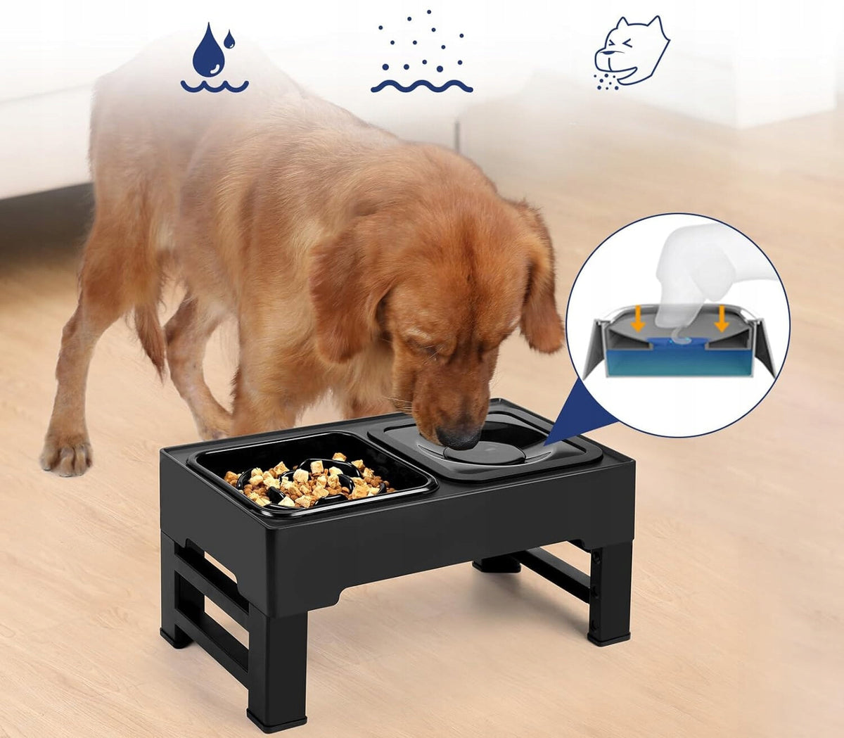 DOG BOWL DOUBLE SLOWING FOOD NON-SPILL ON STAND 2IN1 Manufacturer code Zaxer miska001