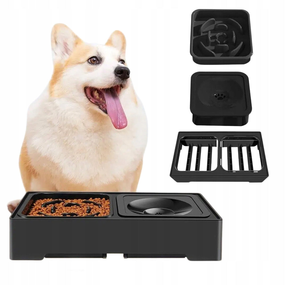 DOG BOWL ON STAND DOUBLE ADJUSTABLE FOR LARGE DOG AB