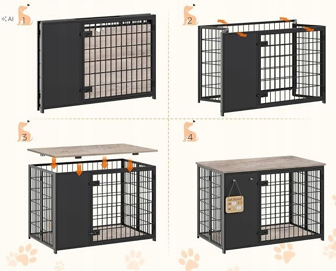 DOG CAGE 120X60X66 CM METAL WITH TOP 90 KG INDUSTRIAL Manufacturer code DC120BG
