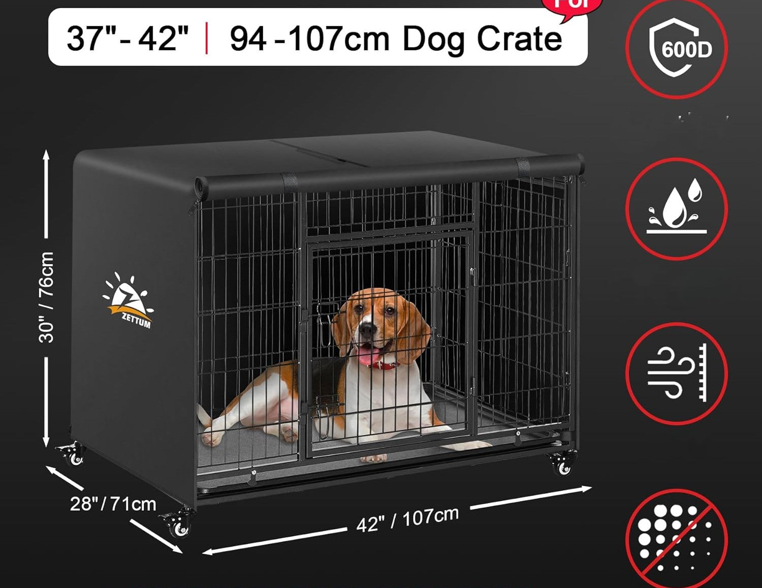 DOG CAGE COVER WATERPROOF UNIVERSAL 107CM COVER FOR CAR EAN (GTIN) 5904811092566