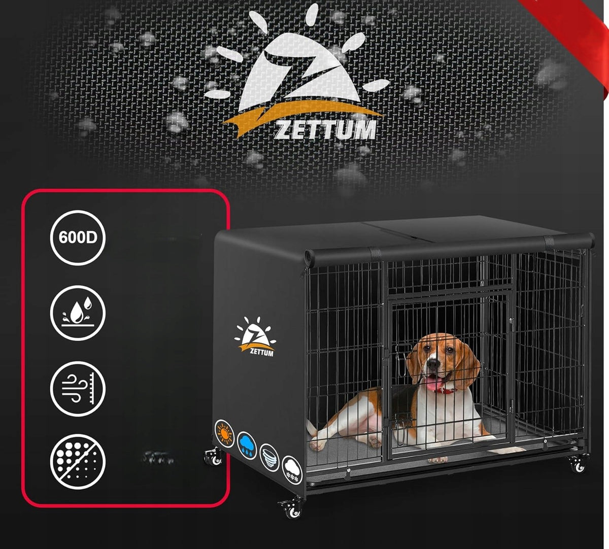 DOG CAGE COVER WATERPROOF UNIVERSAL 107CM COVER FOR CAR Manufacturer code POKROWIEC NA KLATKĘ DLA PSA WODOODPORNY