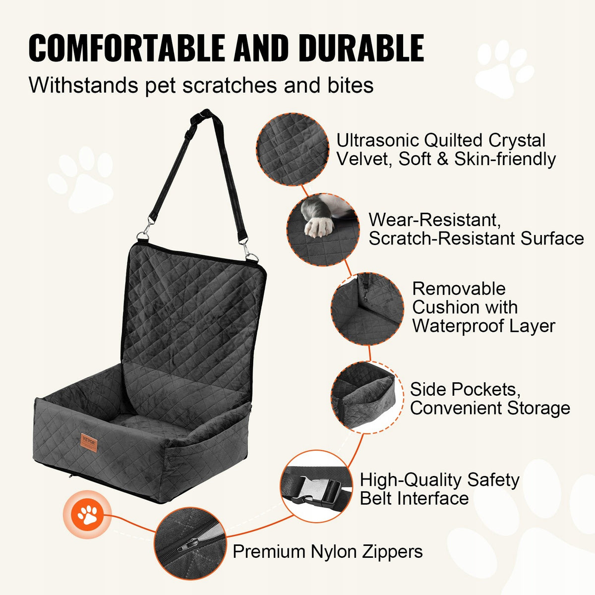 DOG CAR SEAT FRONT/ REAR BLACK 600 X 500 X 670MM, 18 KG EAN (GTIN) 5903266430695