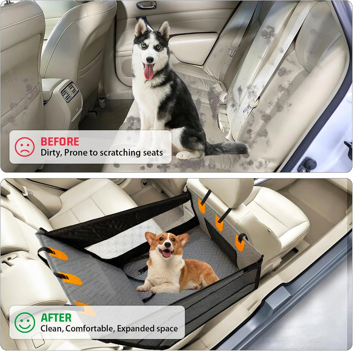 DOG CAR SEAT WATERPROOF AND NON-SLIP 3 BELTS Brand Li