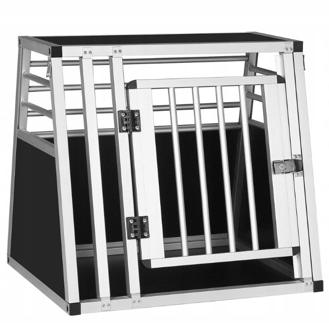 DOG CARRIER CAGE FOR CAR ALUMINUM WITH KEY