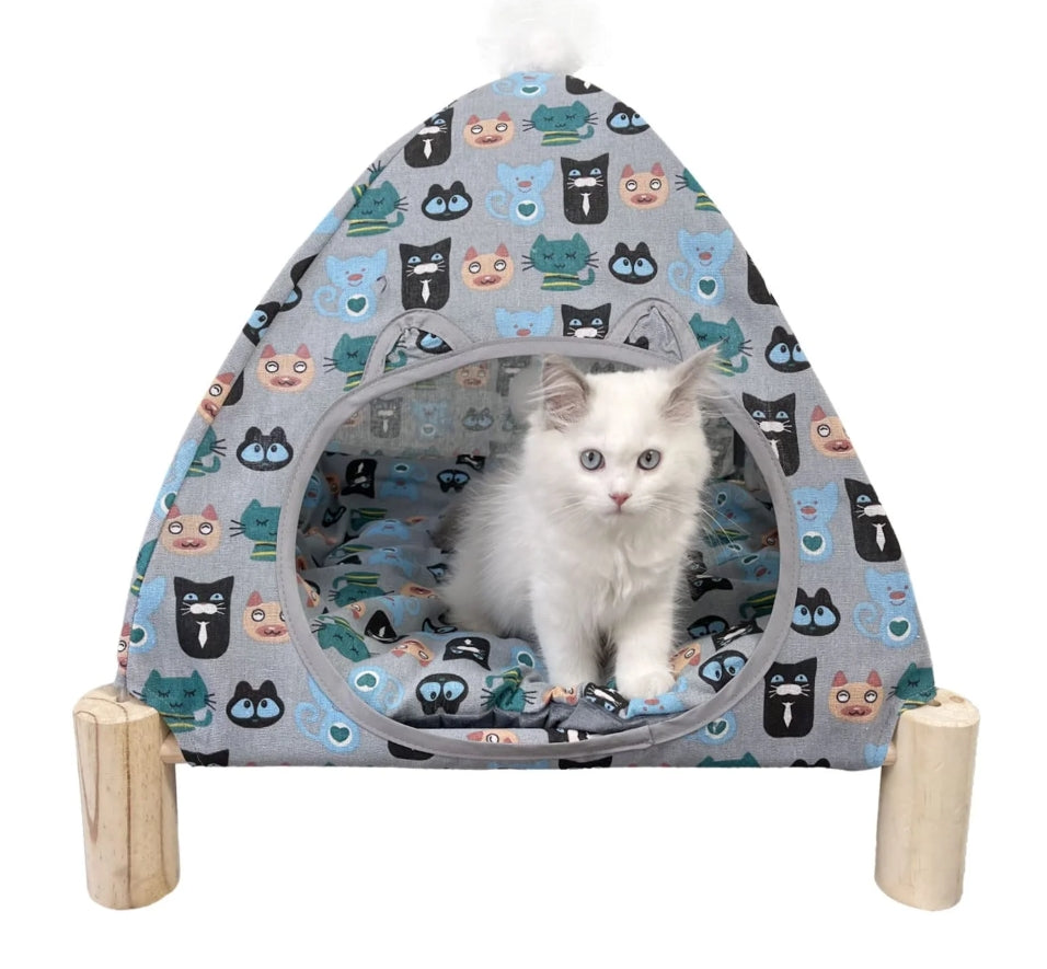 DOG CAT BED TENT COTTAGE FOLDING BOOTH 50 x 50 cm